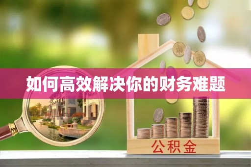 徐水如何高效解决你的财务难题